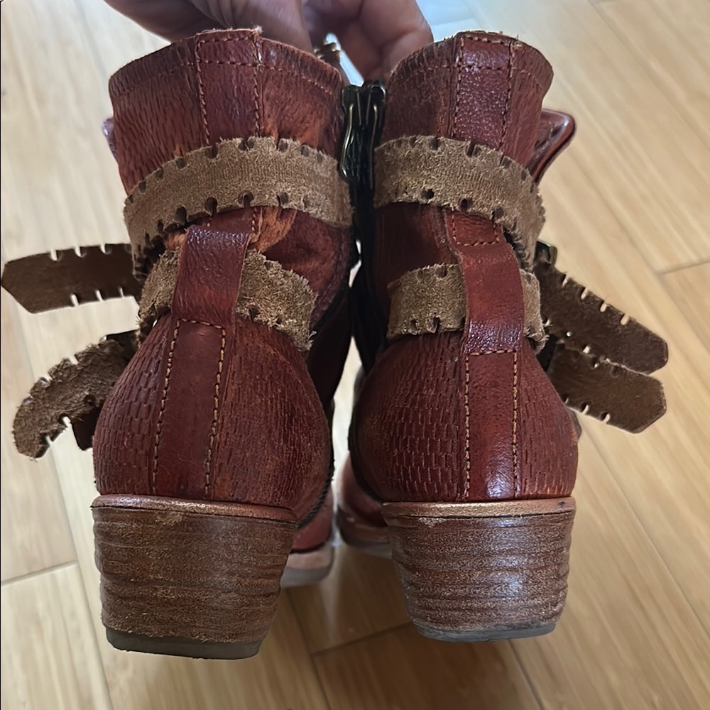 A.S.98 Phoenix Women's Leather Ankle Boots in Rust & Tan, Womens EU 38 - Picture 4 of 9